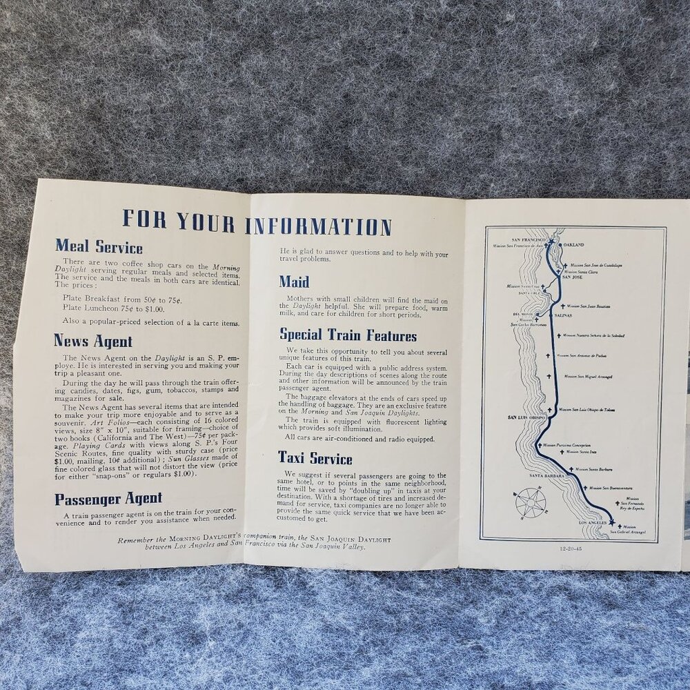VTG Southern Pacific Railway Brochure Your Daylight Trip California Countryside - Picture 3 of 9